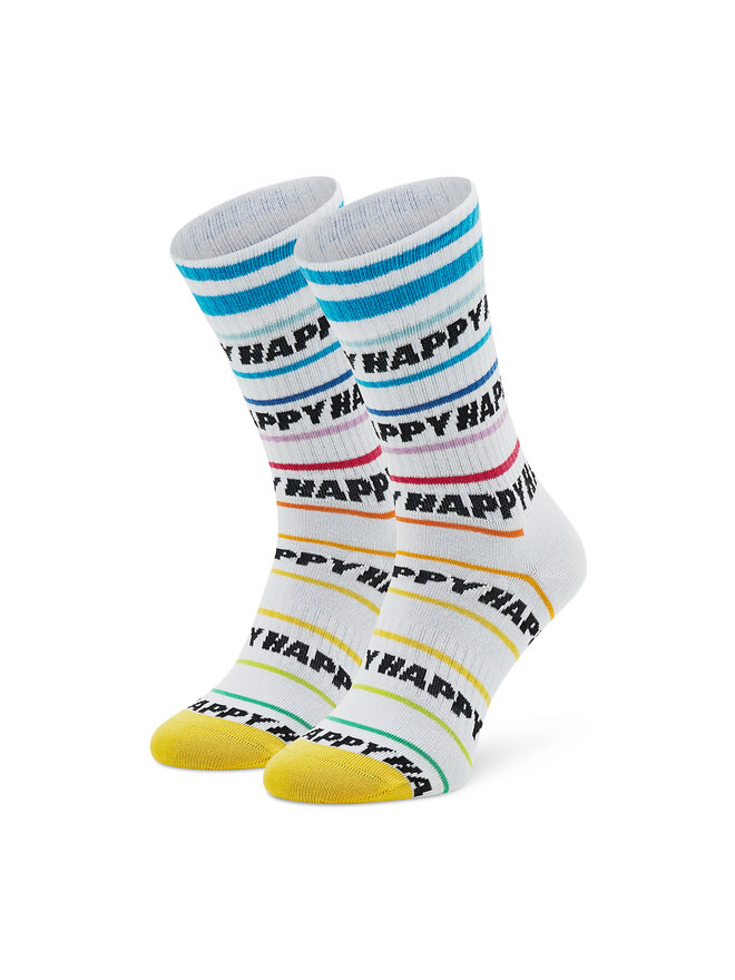 Happy Socks Дълги чорапи unisex Happy Socks ATHAP29-1300 Бял