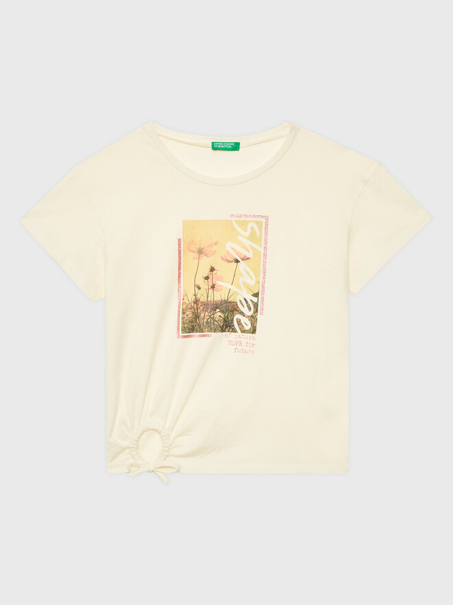 United Colors Of Benetton United Colors Of Benetton Camiseta 3096C10B4 Écru Regular Fit