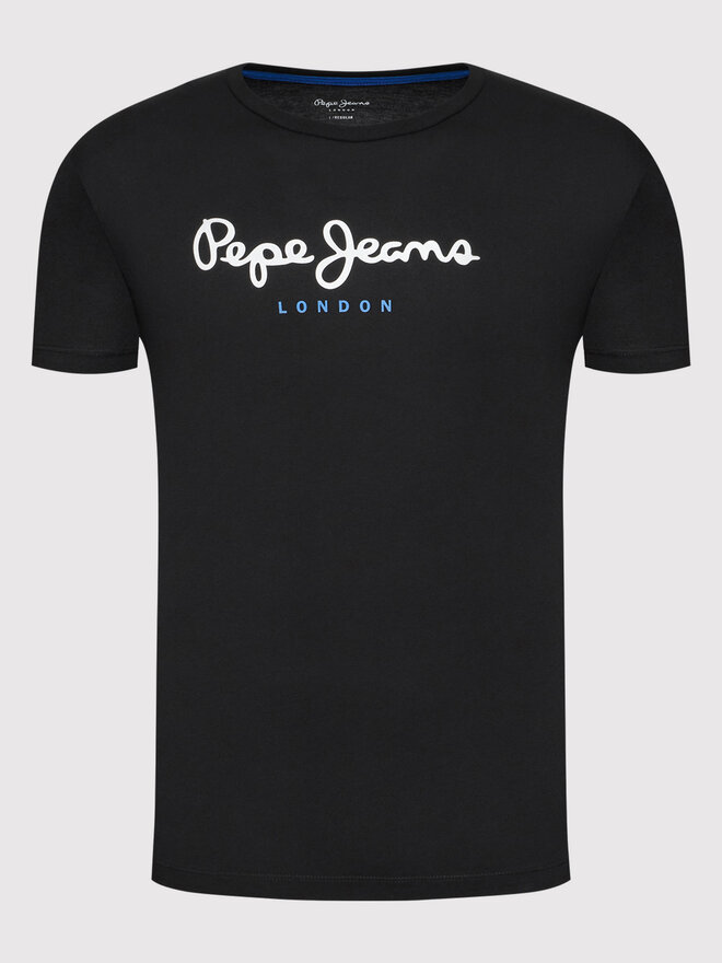 Pepe Jeans Pepe Jeans Marškinėliai Eggo PM508208 Juoda Regular Fit