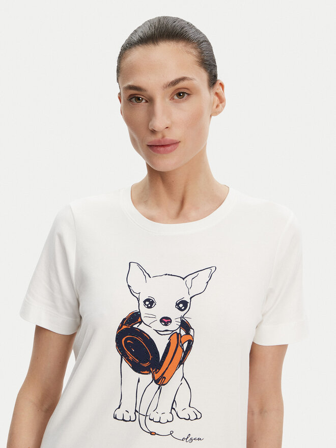 Olsen Olsen Camiseta 11105029 Blanco Slim Fit