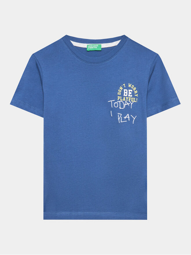 United Colors Of Benetton United Colors Of Benetton Marškinėliai 3096G1098 Mėlyna Regular Fit