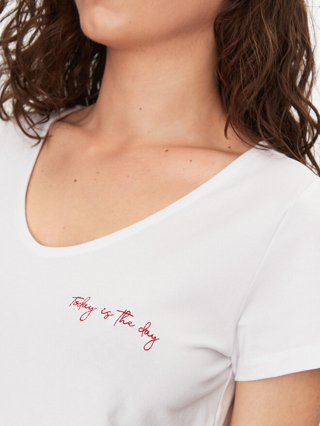 Pieces Pieces Marškinėliai Silly 17156926 Balta Regular Fit