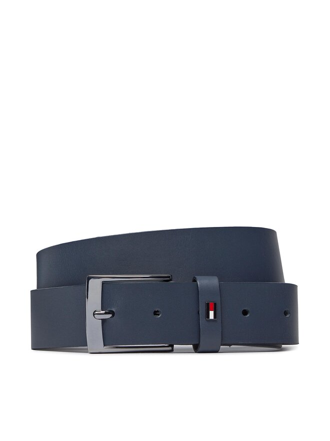 Tommy Hilfiger Cintura da uomo Tommy Hilfiger Adan Leather 3.5 AM0AM12052 Blu scuro