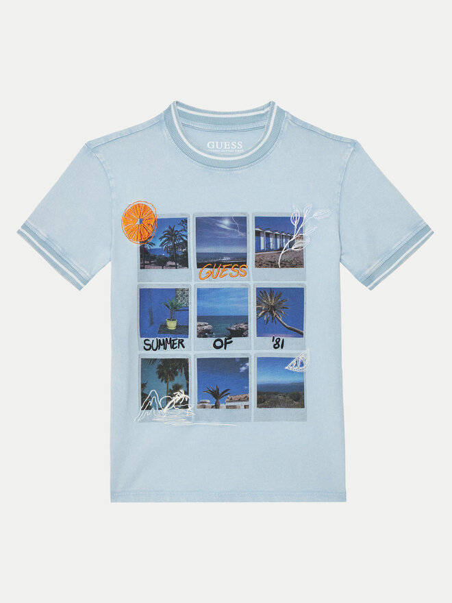 Guess Guess Camiseta L5GI11 K8HM4 Celeste Regular Fit
