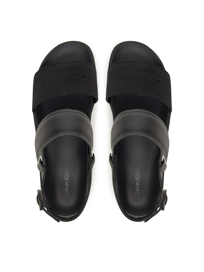 Calvin Klein Sandali Calvin Klein Back Strap W/ Buckle Logo HM0HM01742 Črna