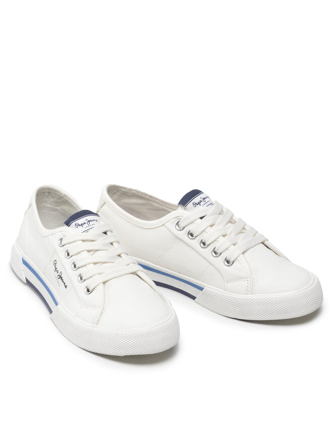 Pepe Jeans Πάνινα παπούτσια Pepe Jeans Brady Boy Basic PBS30527 Λευκό