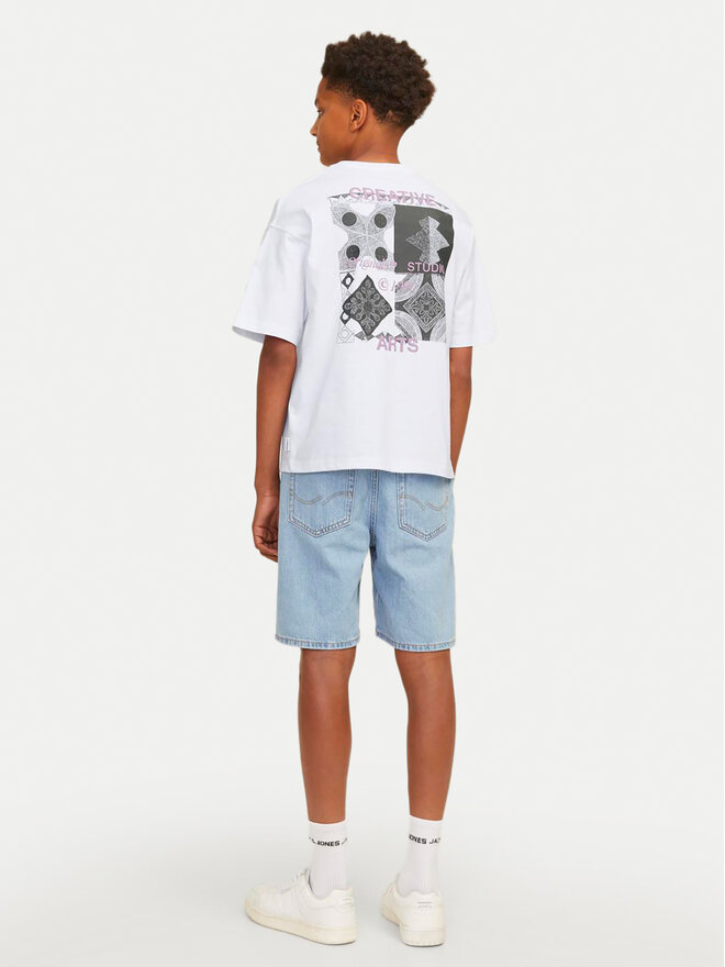 Jack&Jones Junior Jack&Jones Junior Marškinėliai Noho Back Graphic 12263186 Balta Relaxed Fit