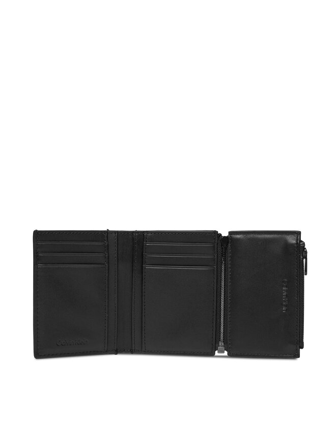 Calvin Klein Velká pánská peněženka Calvin Klein Rubberized Trifold 6Cc W/Detach K50K511379 Černá