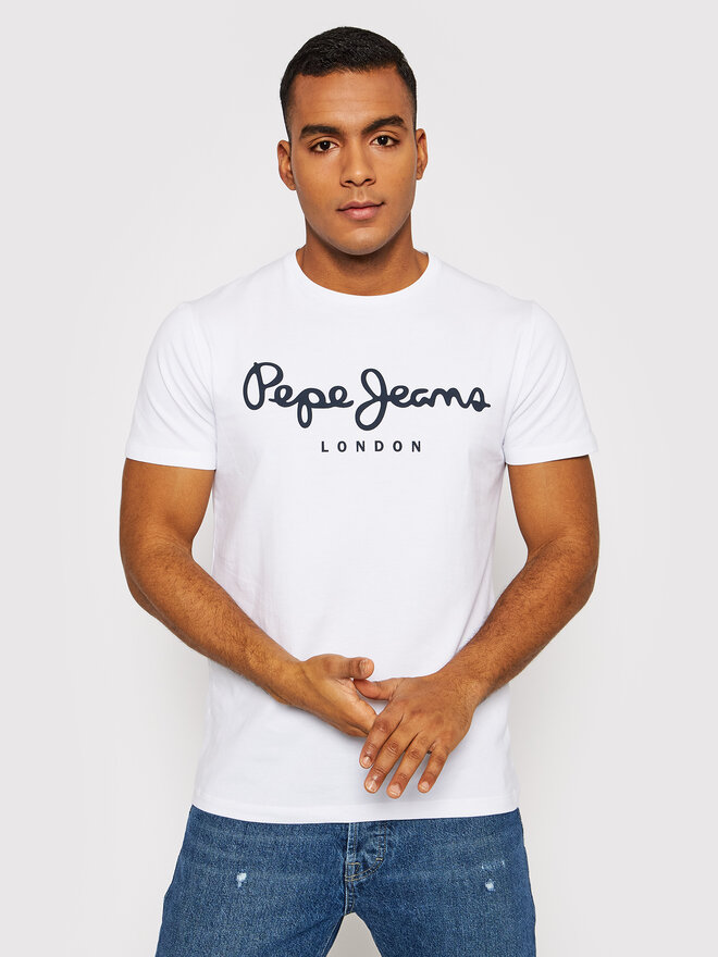 Pepe Jeans Pepe Jeans Marškinėliai Original PM508210 Balta Slim Fit