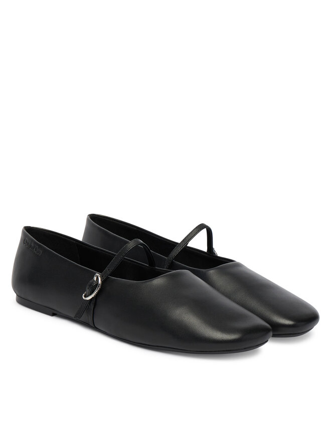 Calvin Klein Ballerinas Calvin Klein Oblique Ballerina Mj Lth Hdw HW0HW02847 Schwarz