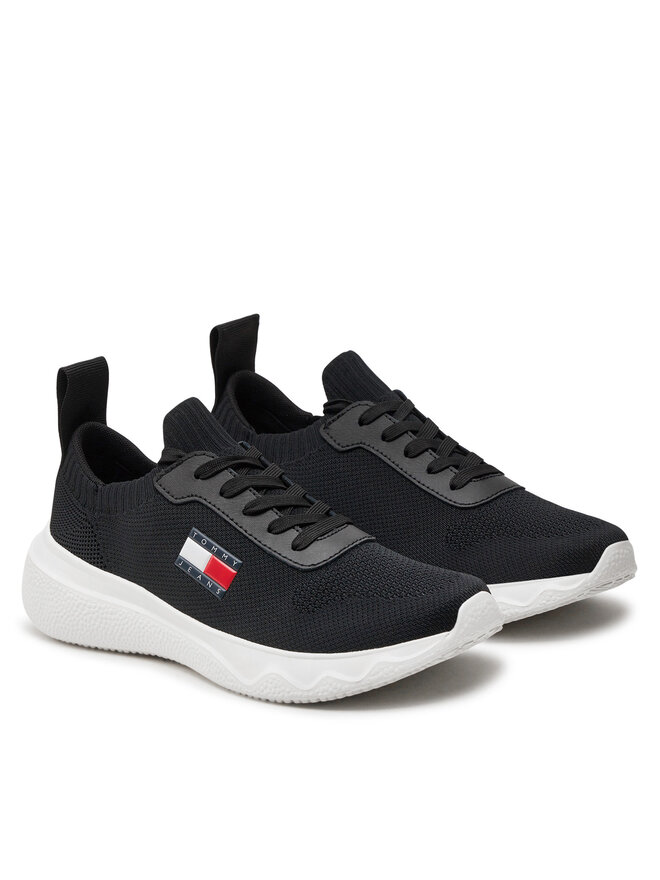 Tommy Jeans Sneakersy Tommy Jeans Tjw Knit Runner EN0EN02564 Černá