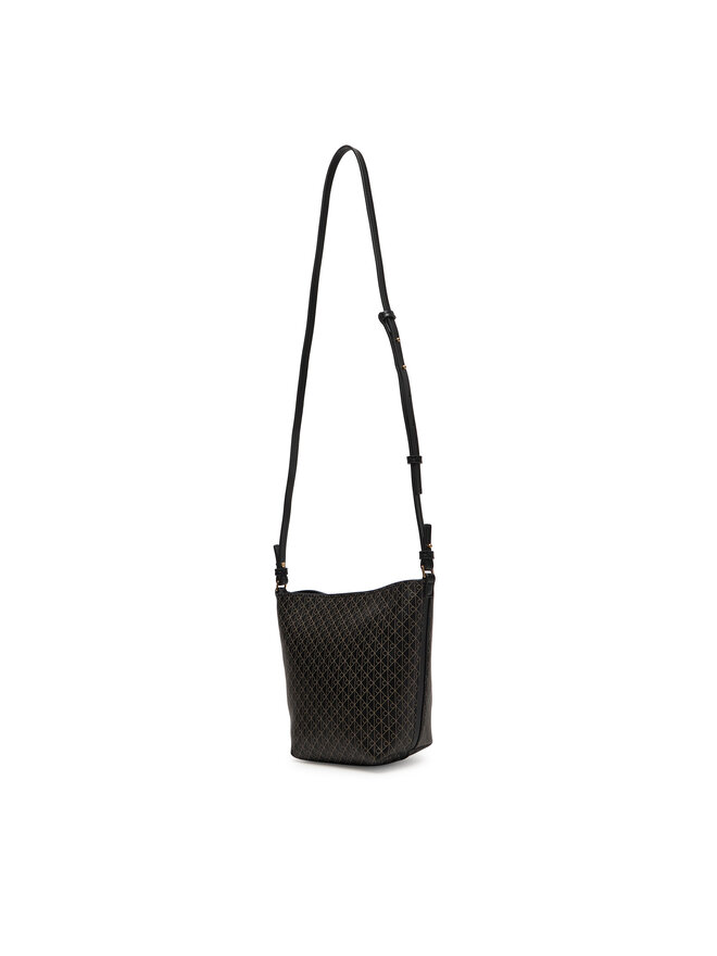 Calvin Klein Handtasche Calvin Klein Emblem Aop Sm Bucket Crossbody LV04F3506G Schwarz