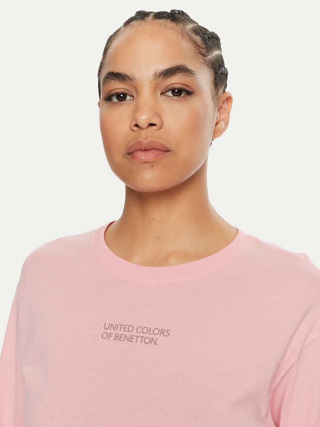 United Colors Of Benetton United Colors Of Benetton Pižamos marškinėliai 30963M04S Rožinė Regular Fit
