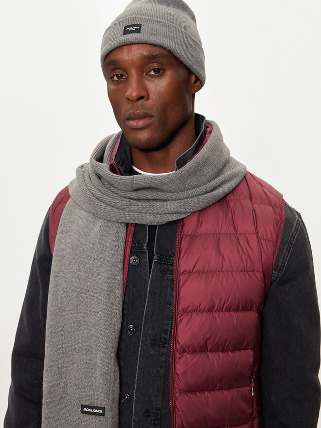 Jack&Jones Комплект шал и шапка Jack&Jones 12102728 Сив