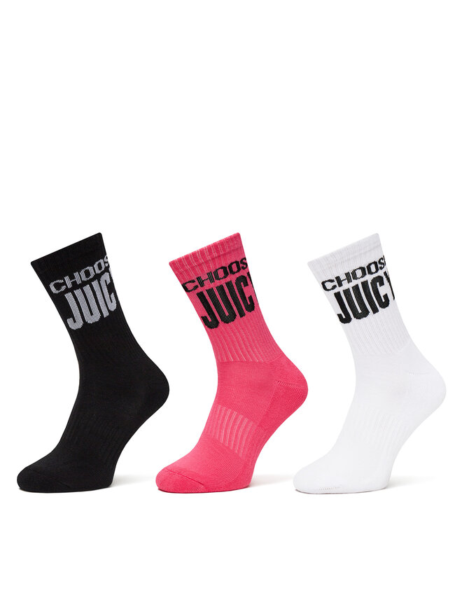 Juicy Couture Комплект 3 чифта дълги чорапи дамски Juicy Couture Choose JCAXS125717 Цветен