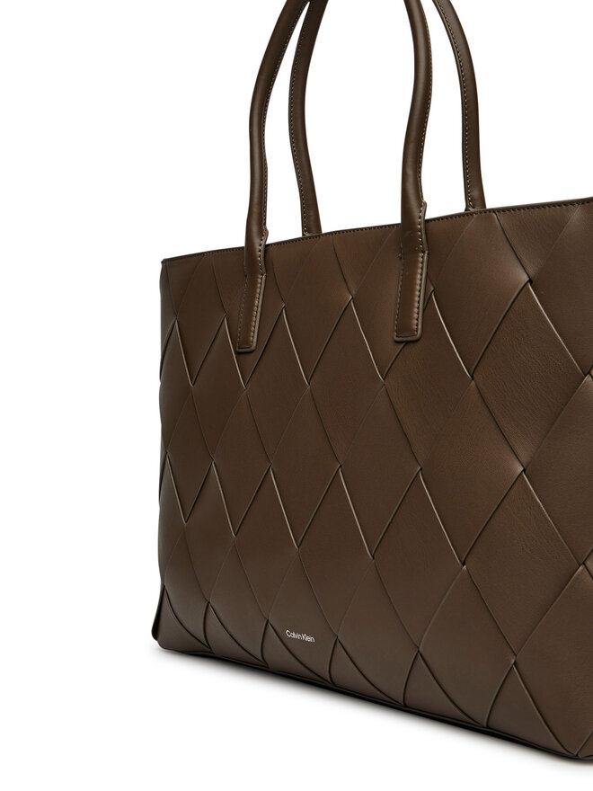 Calvin Klein Ročna torba Calvin Klein Ck Woven Medium Shopper K60K612994 Rjava