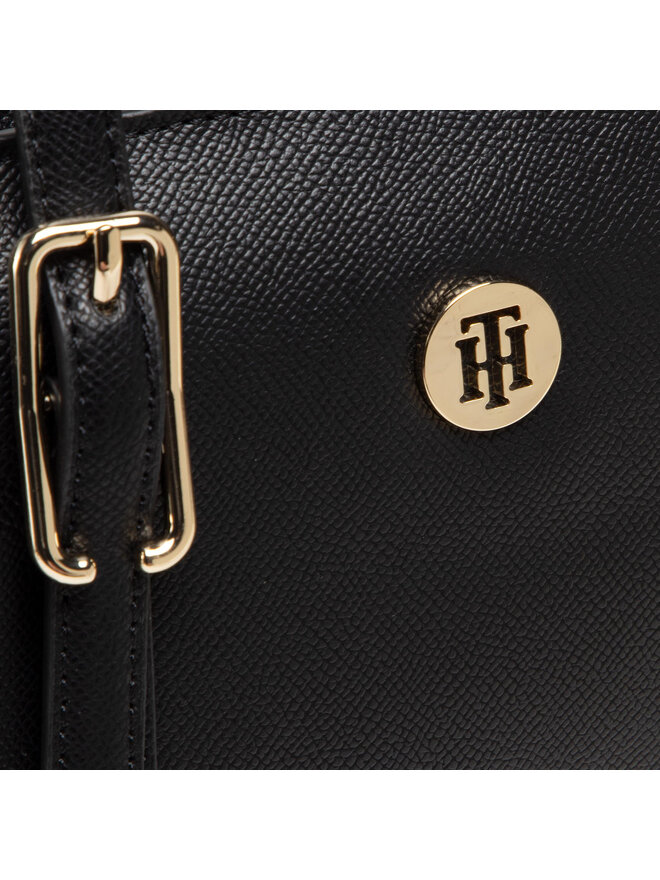 Tommy Hilfiger Handtasche Tommy Hilfiger Honey Small Tote AW0AW09656 Schwarz