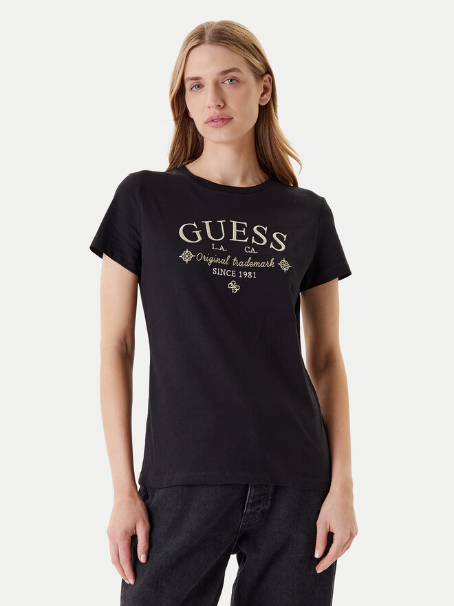 Guess Guess Marškinėliai V5YI03 I3Z14 Juoda Regular Fit