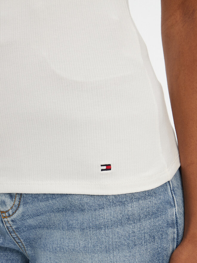 Tommy Hilfiger Tommy Hilfiger Τοπ WW0WW45444 Λευκό Slim Fit