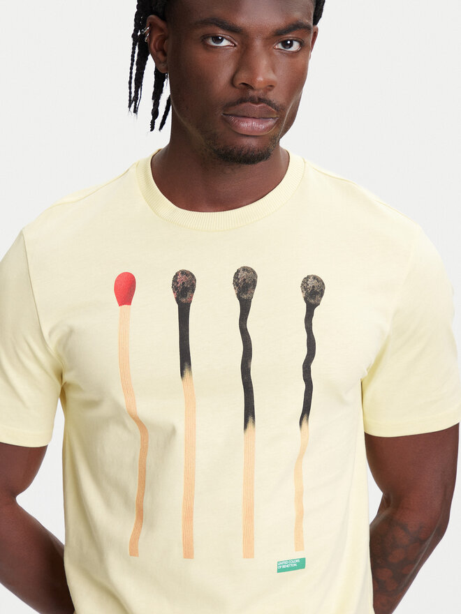 United Colors Of Benetton United Colors Of Benetton Футболка 3BL0U10AG Бежевий Relaxed Fit