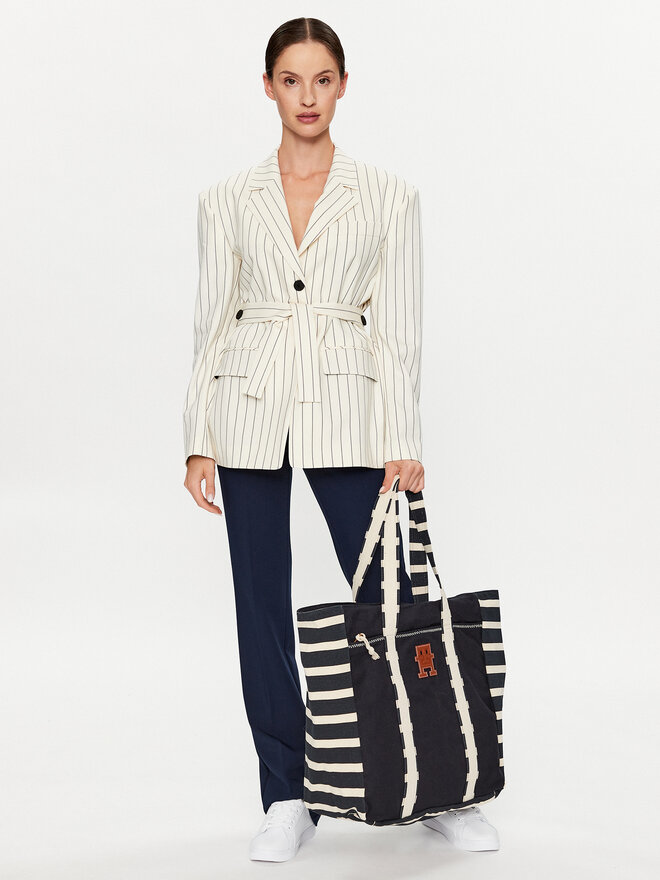 Tommy Hilfiger Torebka Tommy Hilfiger Th Coastal Prep Breton Tote AM0AM11079 Granatowy