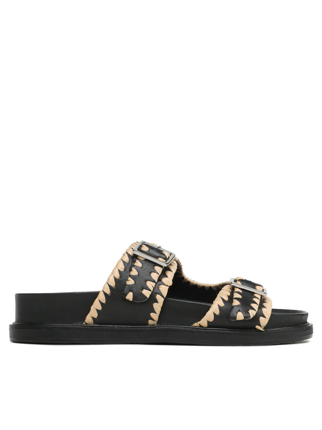 GIOSEPPO Sandalias Planas Modernas Para Mujer, Negro Blanco, 4,5