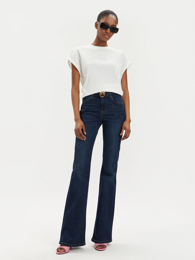 PINKO Pinko Marškinėliai Telesto 103138 A1XD Balta Relaxed Fit