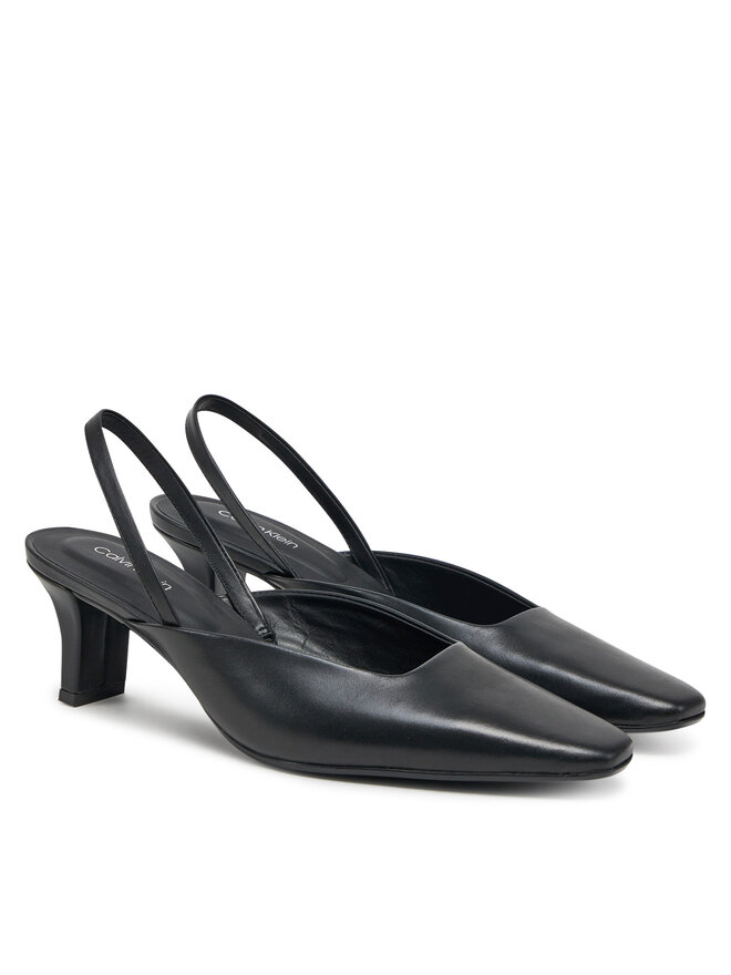 Calvin Klein Sandále Calvin Klein Heel Mule Pump 50 - Lth HW0HW02551 Čierna