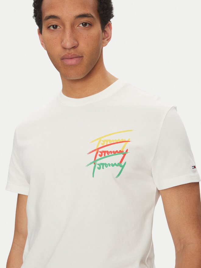 Tommy Jeans Tommy Jeans Marškinėliai Twisted Signature DM0DM20771 Balta Regular Fit