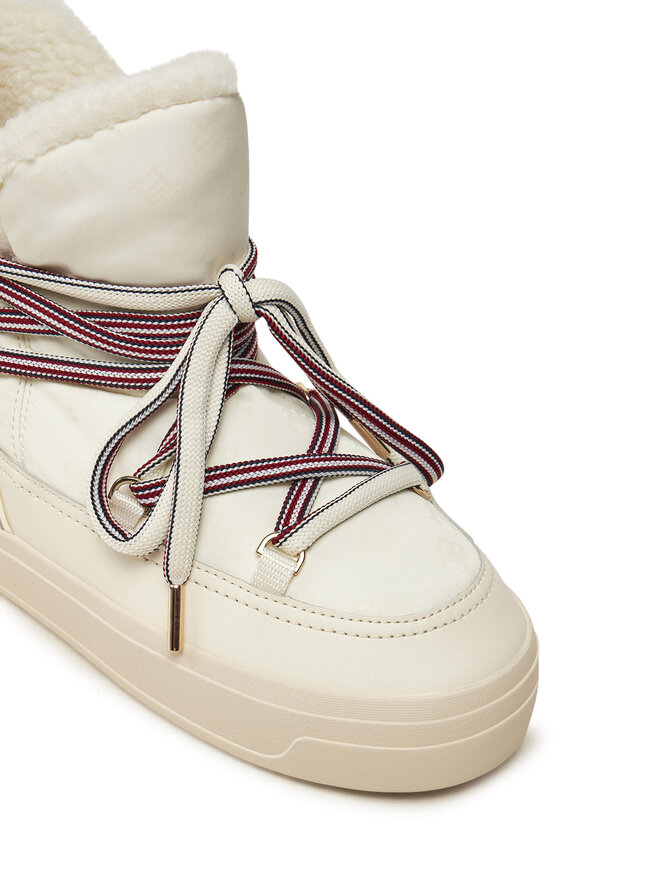 Tommy Hilfiger Schneeschuhe Tommy Hilfiger Snowboot Monogram Faux Fur FW0FW08389 Beige