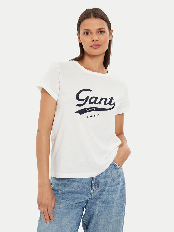 Gant Gant Футболка Script Graphic 4200482 Білий Regular Fit