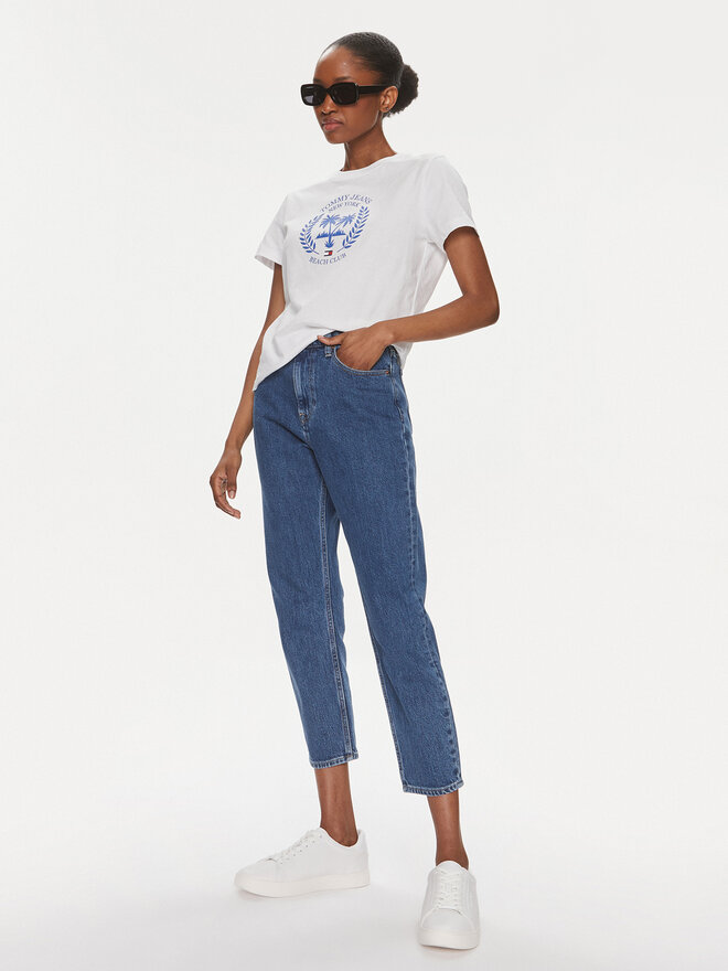 Tommy Jeans Tommy Jeans Marškinėliai Prep Luxe DW0DW17835 Balta Regular Fit