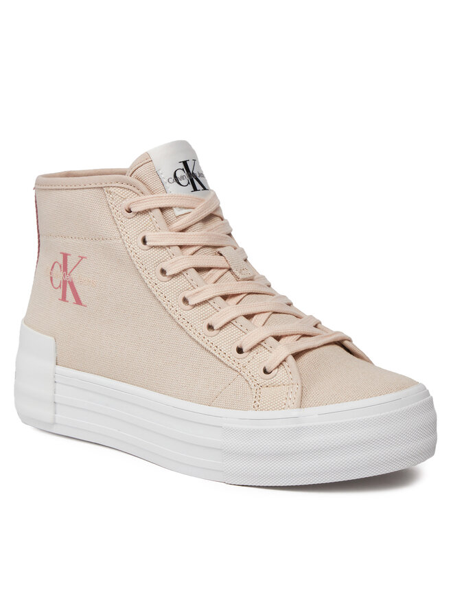 Calvin Klein Jeans Sneakersy Calvin Klein Jeans Bold Vulc Flatf Mid Cs Ml Btw YW0YW01392 Béžová