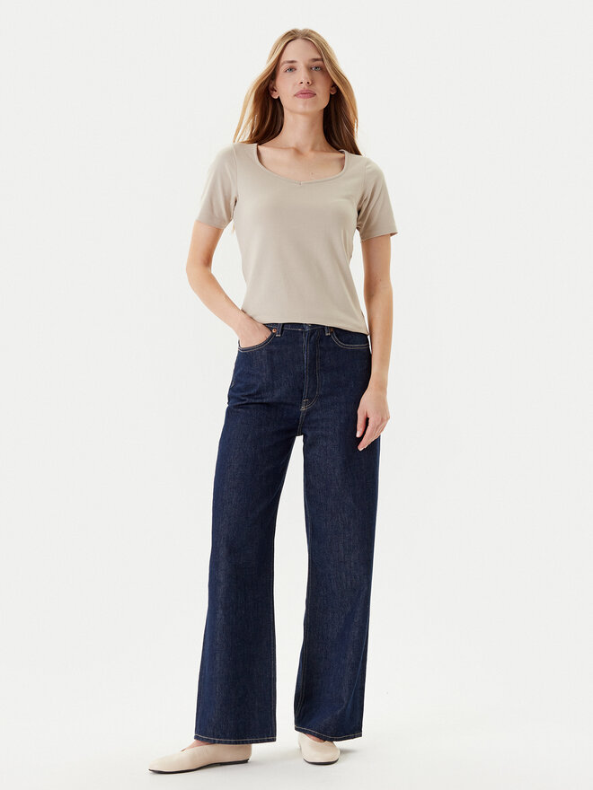 United Colors Of Benetton United Colors Of Benetton Póló 3FJHD401P Bézs Slim Fit