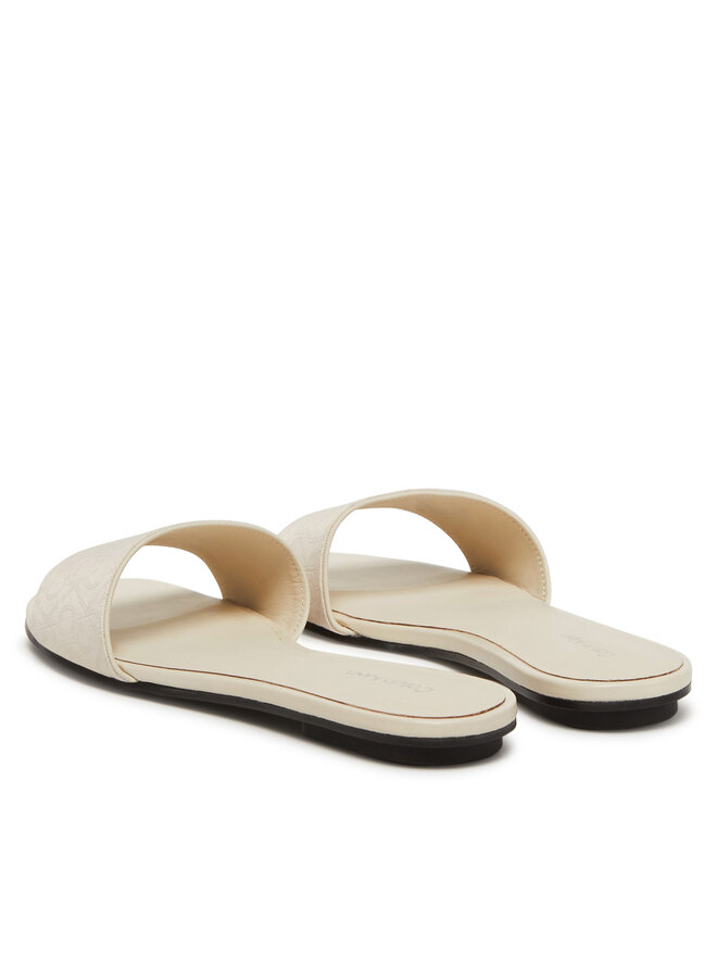 Calvin Klein Pantoletten Calvin Klein Flat Slide Jacq HW0HW02388 Écru