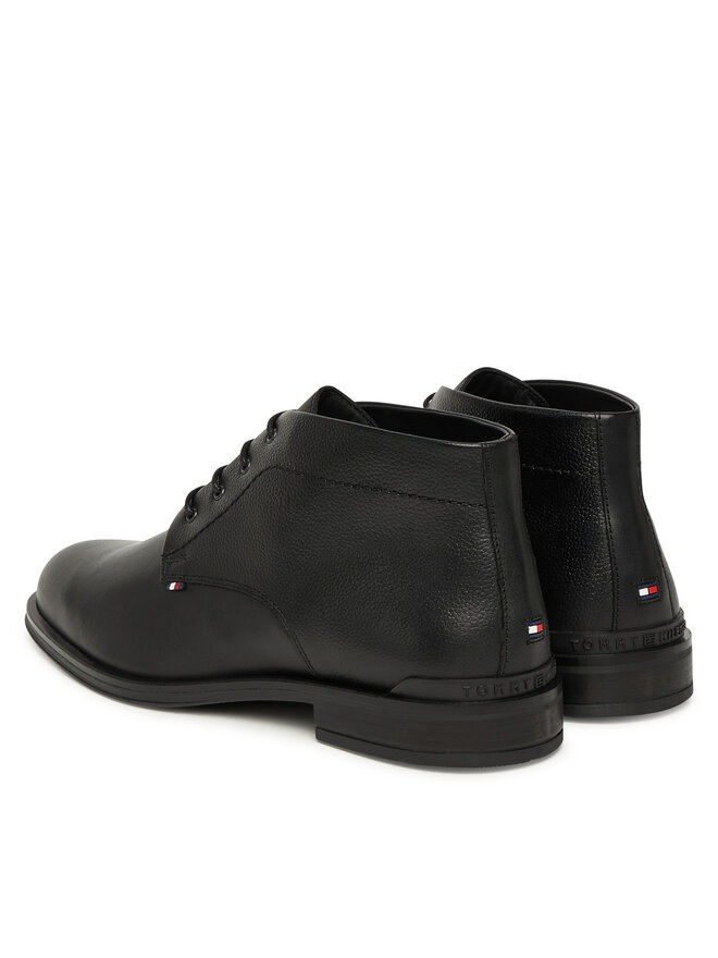 Tommy Hilfiger Schnürschuhe Tommy Hilfiger Corporate Hilfiger Lth Boot FM0FM05697 Schwarz