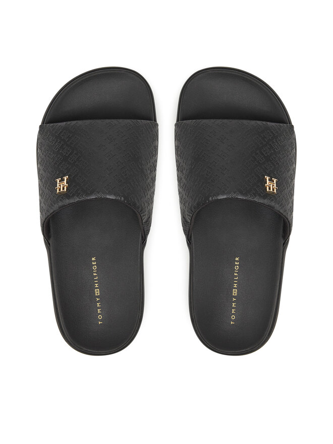 Tommy Hilfiger Šľapky Tommy Hilfiger Platform Monogram Poolslide FW0FW08526 Čierna