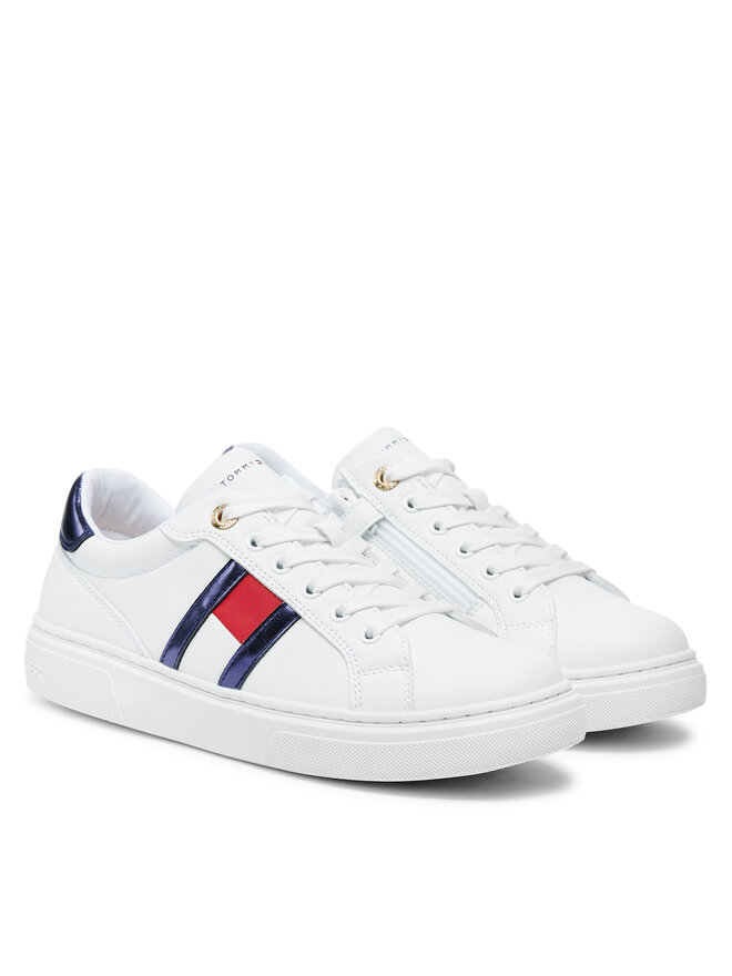 Tommy Hilfiger Zapatillas Tommy Hilfiger Flag Low Cut Lace-Up Sneaker T3A9-33538-1351 S Blanco
