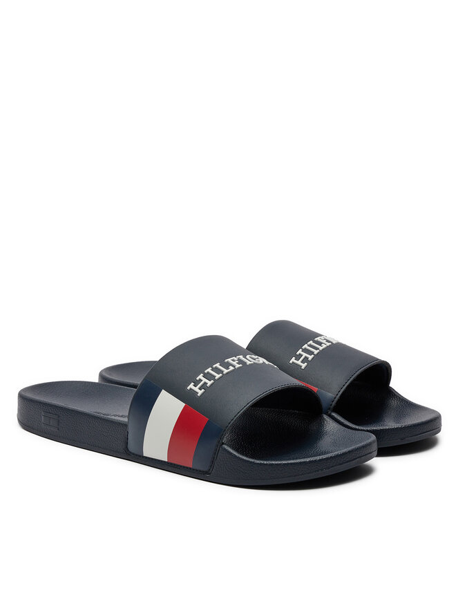 Tommy Hilfiger Pantoletten Tommy Hilfiger Rwb Pool Slide FM0FM05093 Dunkelblau