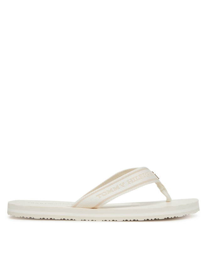 Tommy Hilfiger Japonki Tommy Hilfiger Th Stripes Beach Sandal FW0FW08528 Biały