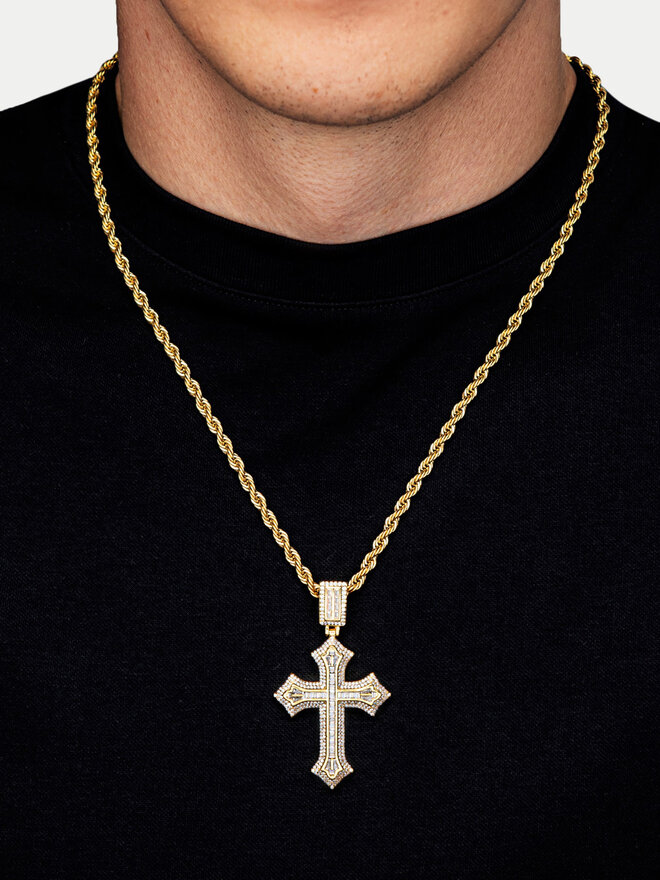 ICED STUFF Ciondolo ICED STUFF 2pac Cross Oro