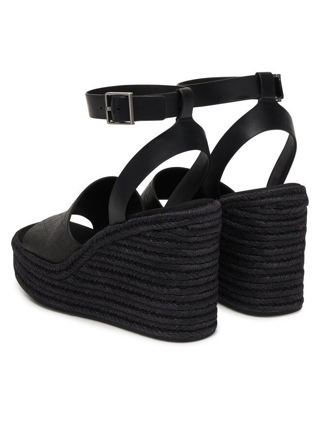 Calvin Klein Espadrilles Calvin Klein Wedge Espad 70 Aop Lth HW0HW03138 Schwarz