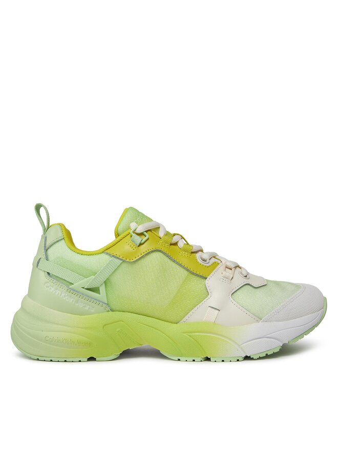Calvin Klein Jeans Sneakersy Calvin Klein Jeans Retro Tennis Low Lace Mix Ml Sat YW0YW01307 Zielony