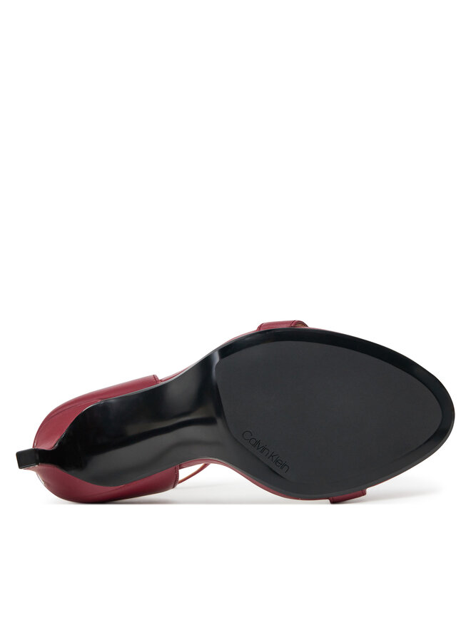 Calvin Klein Sandały Calvin Klein Heel Sandal 90 - Lth HW0HW02337 Bordowy