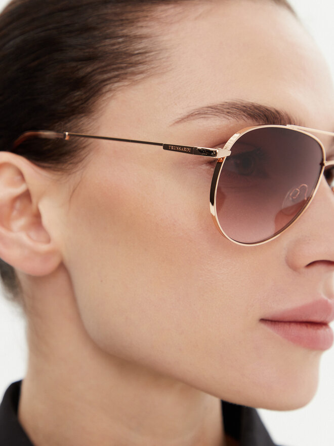 Trussardi Okulary przeciwsłoneczne Trussardi TSM3015 Złoty
