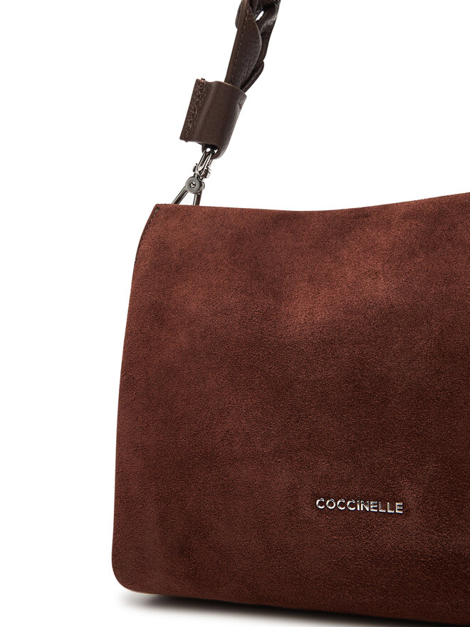 Coccinelle Ročna torba Coccinelle P6P Boheme Suede Bimaterial E1 P6P 58 01 01 Rjava