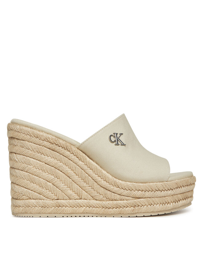 Calvin Klein Jeans Espadryle Calvin Klein Jeans Wedge Rope Slide Mg YW0YW01699 Écru