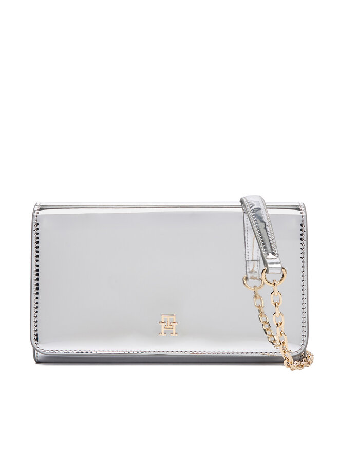 Tommy Hilfiger Táska Tommy Hilfiger Icon Flap W/Chain Met AW0AW17959 Ezüst