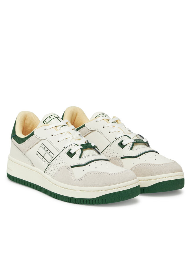 Tommy Jeans Sneakersy Tommy Jeans Tjw Retro Basket Washed Suede EN0EN02773 Biały