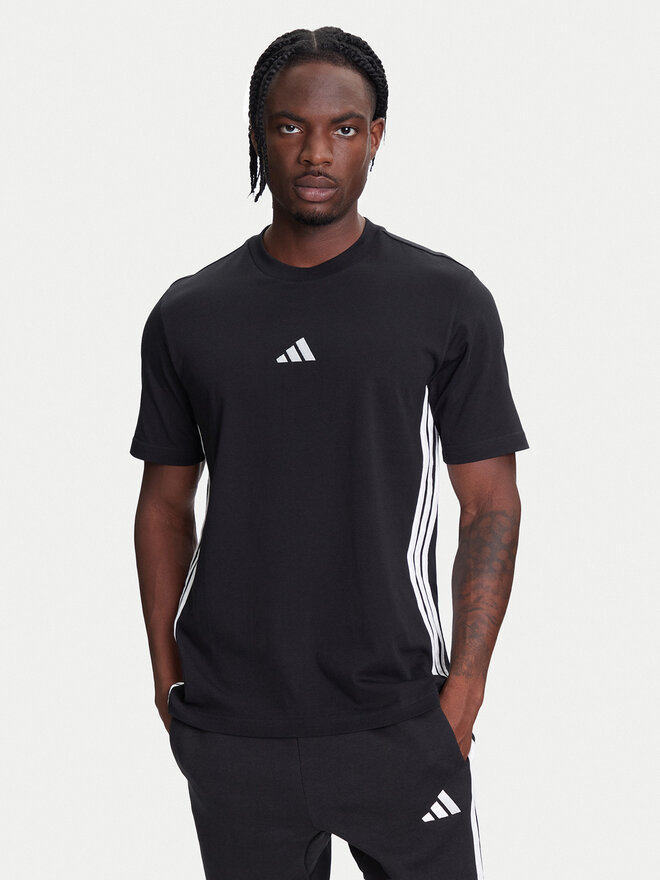 adidas adidas Marškinėliai Essentials 3-Stripes JD1906 Juoda Regular Fit